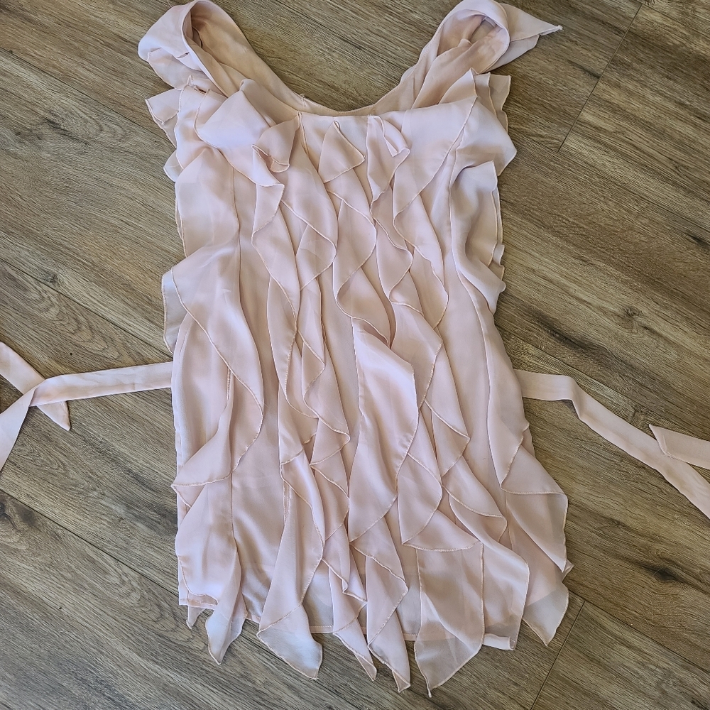 ASOS Blush Pink Ruffle Mini Dress - Picture 6 of 9